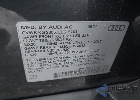 2024 Audi Sq5 Premium Plus Tfsi Quattro Tiptronic from USA, damaged, VIN WA1B4AFY3R2112626